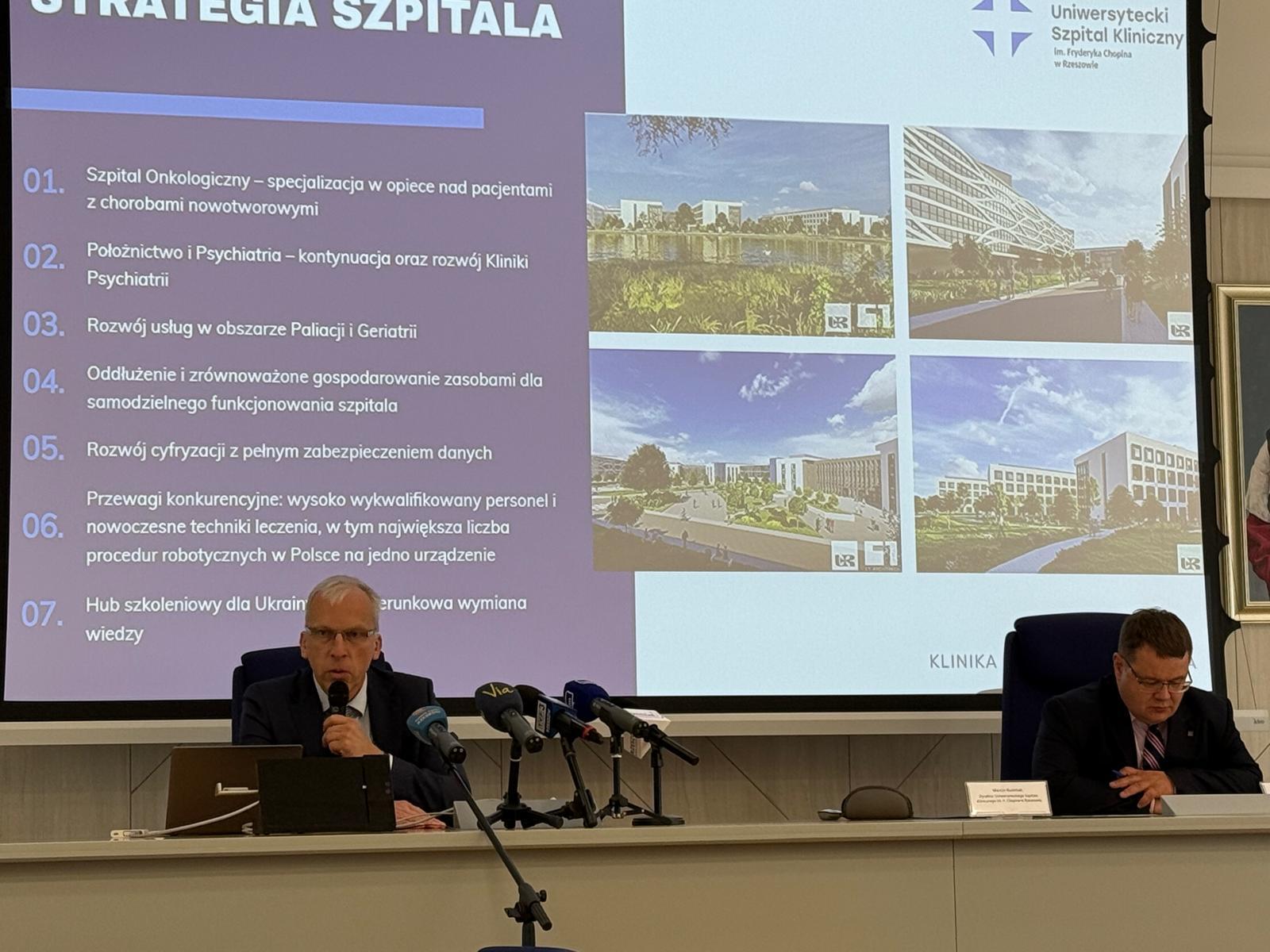 Uniwersytecki Szpital Kliniczny im. F. Chopina w Rzeszowie, konferencja prasowa nt. budowy Klinicznego Szpitala Uniwersyteckiego w Świlczy, Rzeszów 15.09.2025
